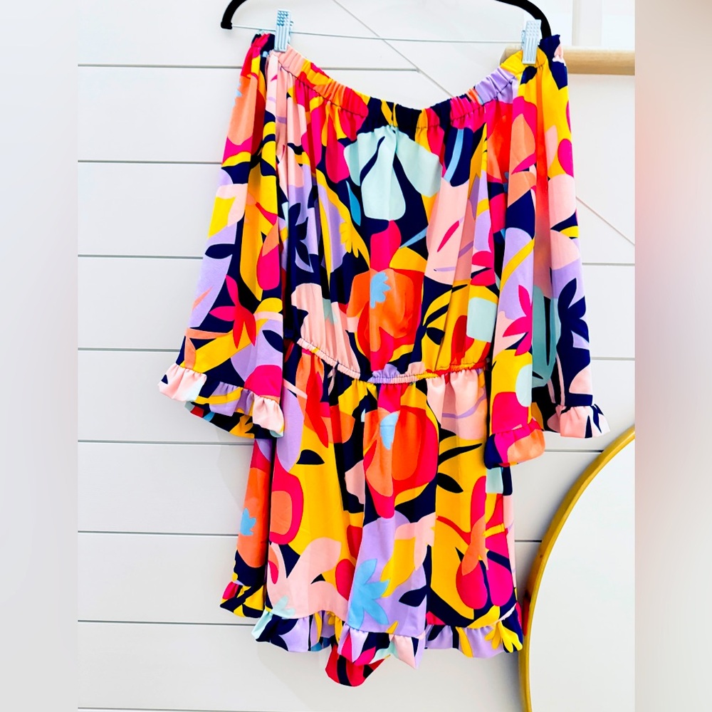 Laundry, Colorful Mod Floral Romper, Size 10